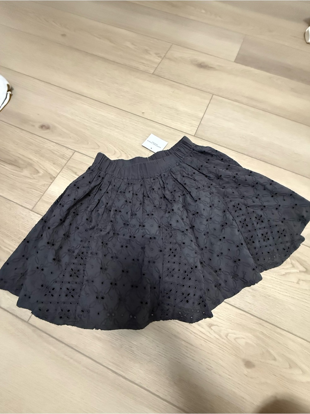 American Eagle Outfitters Black Eyelet Mini Skirt
